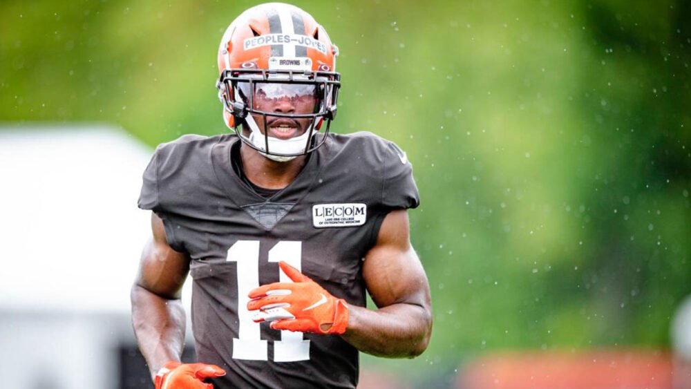 Donovan Peoples-Jones during a workout when he was with the Cleveland Browns