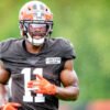 Donovan Peoples-Jones during a workout when he was with the Cleveland Browns