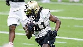 Alvin Kamara at a team practice.