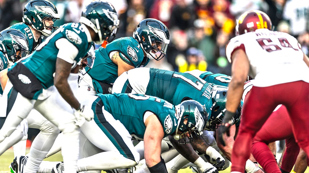 The Eagles executing their now popularized tush push